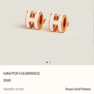 Hermes Rose Gold Mini Pop H Earrings